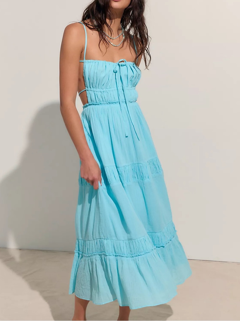 98.FREE PEOPLE TAKING SIDES MAXI DRESS
